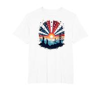 Red, White, and Blue Skies T-Shirt, Men's Big and Tall, White, 5X Tall