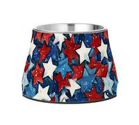 Red White and Blue Stars Independence Pets Food Bowl Non Slip Stainless Steel Pets Bowl Stand for Loving Pet Whisker Friendly