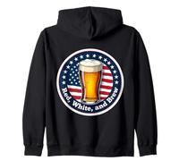 Red White And Brew American Patriot Beer Lover 4th July USA Zip Hoodie