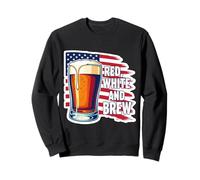 Red White And Brew American Patriot Beer Lover USA 4th July Sweatshirt