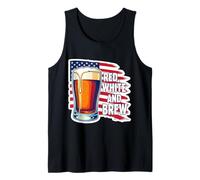 Red White And Brew American Patriot Beer Lover USA 4th July Tank Top