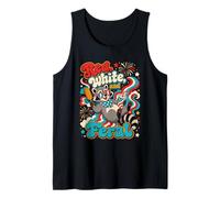 Red White and Feral Patriotic July 4th American Flag Tank Top