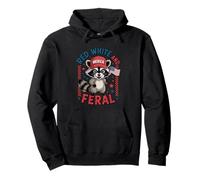 Red White and Feral Wild Spirit Celebration Design Pullover Hoodie