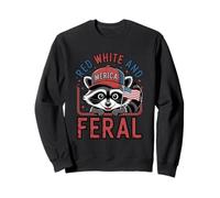Red White and Feral Wild Spirit Celebration Design Sweatshirt