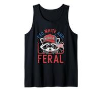 Red White and Feral Wild Spirit Celebration Design Tank Top