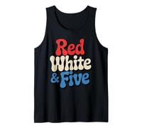 Red White and Five 5th Birthday 4th of July Retro Graphic Tank Top