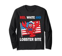 Red, White And Lobster Bite 4th Of July Celebration Long Sleeve T-Shirt
