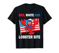 Red, White And Lobster Bite 4th Of July Celebration T-Shirt