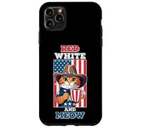 Red White and Meow Funny American Patriotic Cat 4th of July Case for iPhone 11 Pro Max