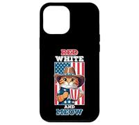 Red White and Meow Funny American Patriotic Cat 4th of July Case for iPhone 12 Pro Max