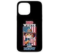 Red White and Meow Funny American Patriotic Cat 4th of July Case for iPhone 13 Pro Max