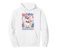Red White and Not Really Feeling It Feminism Cute Goose Pullover Hoodie