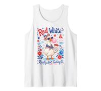 Red White and Not Really Feeling It Feminism Cute Goose Tank Top