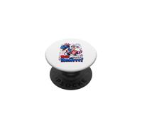 Red White And Rawr 4th July US Flag Guinea Pig Riding T-Rex PopSockets Adhesive PopGrip