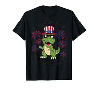 Red White and Rawr Dinosaur 4th of July Patriotic T-Rex Kids T-Shirt