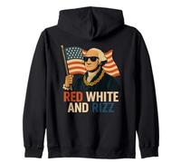 Red White and Rizz - Funny George Washington 4th of July Zip Hoodie