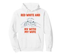 Red White And RV With My Wife Vintage Camper 250th Edition Pullover Hoodie