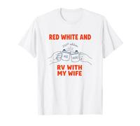 Red White and RV with My Wife Vintage Camper 250th Edition T-Shirt