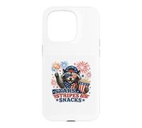 Red White And Trash Panda Funny Patriotic Raccoon Graphic Case for iPhone 15 Pro