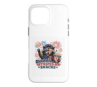 Red White And Trash Panda Funny Patriotic Raccoon Graphic Case for iPhone 16 Pro Max