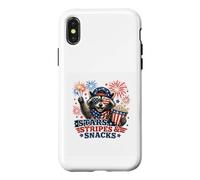 Red White And Trash Panda Funny Patriotic Raccoon Graphic Case for iPhone X/XS