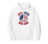 Red White and Woo Woo Peace Sign Reiki Master Yoga Pullover Hoodie