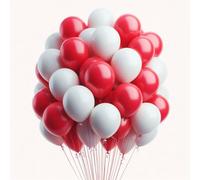 Red White Balloons 10 Inch Plain Balloon Pack Kids Party Balloons England Worldcup Party Decorations Birthday Wedding New Year Decoration 100 Pack