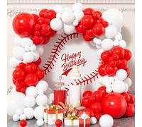 Red White Balloons, 120 Pcs Red and White Latex Balloon Arch Garland Kit with Different Sizes 18/12/10/5 Inch for Birthday Bridal Shower Christmas Engagement Anniversary Bachelorette Party Decoration