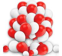 Red White Balloons Small 5" Inch Birthday Balloons for Kids Girls Boys Birthday Decoration Wedding Baby Shower Party Decorations Pack of 50