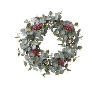 Red & White Berry Foliage Wreath by Heaven Sends