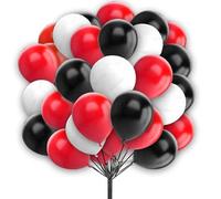 Red White Black Balloons 12 Inch Party Balloons Birthday Graduation Casino Poker Las Vegas Theme Party Decorations Supplies 30pcs Balloon Pack