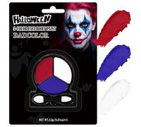 Red White Blue Face Body Paint with Applicator, US Flag Color 4th of July Independence Day America’s Patriotic Parades & Sports Eye Black, Face Painting Kit for Halloween Crazy Clown Costume Makeup