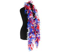 Red, White & Blue Feather Boa 80g Deluxe Turkey Feather Scarf Shawl | 180cm 1.8m long, mid weight, feather scarf wrap, 1920s Gatsby flapper, burlesque, party boa, photo booth props