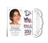 Red White Blue Freckles Patriotic Sparkling Face Stickers 11 Piece