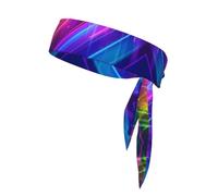 Red White Blue Gradient Tie Headbands Unisex | Sports Sweatband Adjustable Elastic Head Band for Tennis Running Workout
