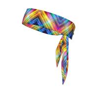 Red White Blue Gradient Tie Headbands Unisex | Sports Sweatband Adjustable Elastic Head Band for Tennis Running Workout