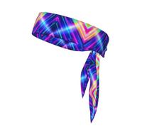 Red White Blue Gradient Tie Headbands Unisex | Sports Sweatband Adjustable Elastic Head Band for Tennis Running Workout