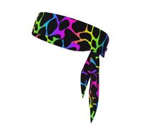 Red White Blue Gradient Tie Headbands Unisex | Sports Sweatband Adjustable Elastic Head Band for Tennis Running Workout