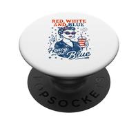 Red White Blue Heavy on the Blue 4th July Liberal Feminist PopSockets Adhesive PopGrip