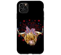 Red White Blue Highland Cow Patriot Bandana USA 4th of July Case for iPhone 11 Pro Max