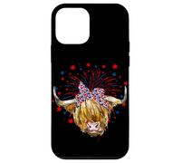 Red White Blue Highland Cow Patriot Bandana USA 4th of July Case for iPhone 12 mini