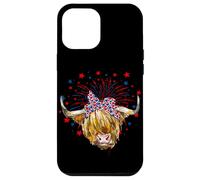 Red White Blue Highland Cow Patriot Bandana USA 4th of July Case for iPhone 12 Pro Max