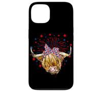 Red White Blue Highland Cow Patriot Bandana USA 4th of July Case for iPhone 13