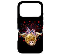 Red White Blue Highland Cow Patriot Bandana USA 4th of July Case for iPhone 17 Pro