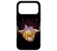 Red White Blue Highland Cow Patriot Bandana USA 4th of July Case for iPhone 17 Pro Max