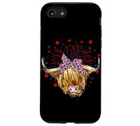 Red White Blue Highland Cow Patriot Bandana USA 4th of July Case for iPhone SE (2020) / 7/8