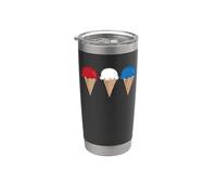 Red White Blue Ice Cream Cones Summer Patriotic Stainless Steel Insulated Tumbler