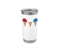 Red White Blue Ice Cream Cones Summer Patriotic Stainless Steel Insulated Tumbler