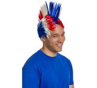 RED WHITE & BLUE MOHAWK WIG GREAT BRITISH FANCY DRESS ACCESSORY