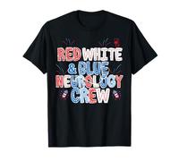 Red White Blue Neurology Crew Nurse 4th Of July Neuro Squad T-Shirt